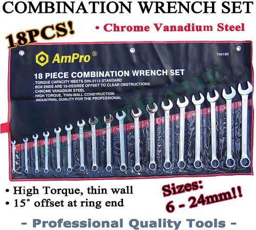 18pc spanner set professional quality chrome vanadium 6-24mm super special for sale