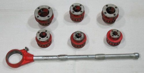 Ridgid ratcheting hand pipe threader w/ 12r head + (6) dies [ 1/2 ” – 2”  set] rigid for sale