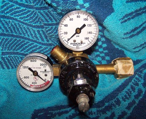 Norgren ashcroft dual gauge co2 draft beer soda double regulator cga-320 threads for sale