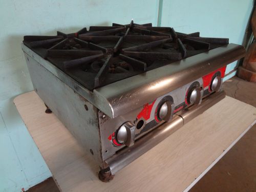 &#034;APW WYOTT&#034; H.D. COMMERCIAL NATURAL&lt;OR&gt; LP GAS COUNTER-TOP 4 BURNER STOVE/RANGE