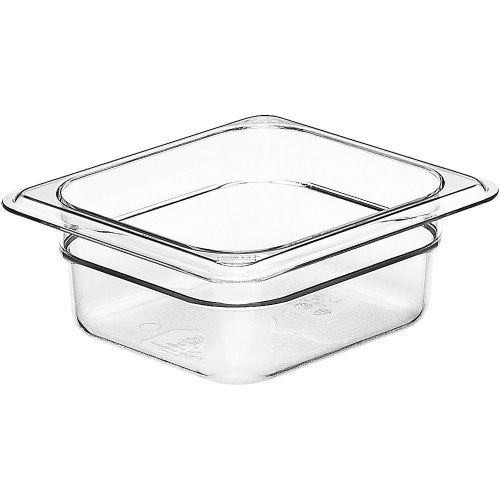 CAMBRO 1/6 GN FOOD PAN, 2 1/2&#034; DEEP, 6PK CLEAR 62CW-135