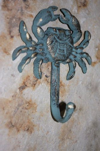 (10) CRAB, BL, WALL HOOKS, CRAB DECOR, SEAFOOD DECOR, NAUTICAL DECOR,SHELLFISN -