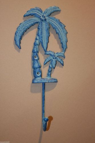 (10) NAUTICAL WALL HOOK, PALM TREE WALL HOOK, PALM TREE DECOR, OCEAN, AQUA N-40