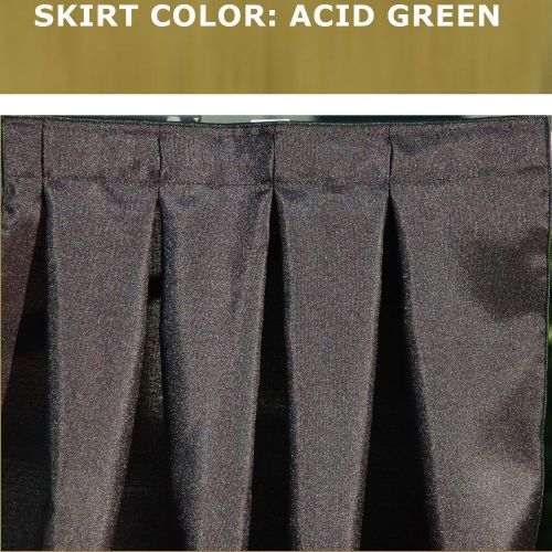 14 FOOT ACID GREEN BOX PLEAT TABLE SKIRT &amp; FREE VELCRO SKIRTING CLIPS!