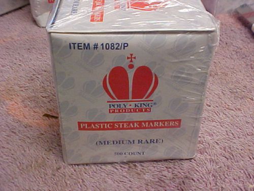 POLY KING PLASTIC STEAK MARKERS MEDIUM RARE 500 COUNT