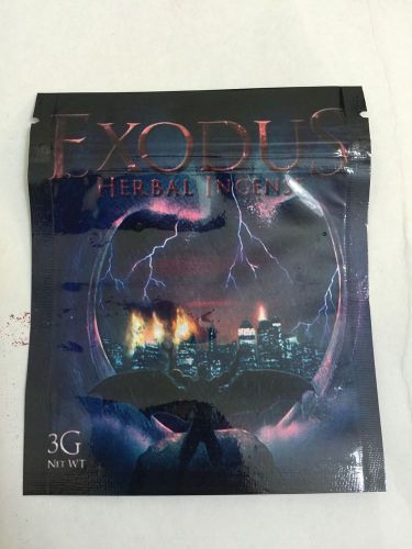 100 Exodus 3g  EMPTY** mylar ziplock bags (good for crafts incense jewelry)