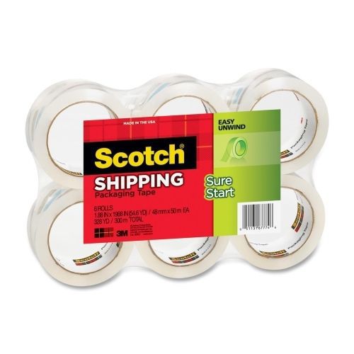 3500 Packaging Tape, 1.88&#034; x 54.6yds, 3&#034; Core, Clear, 6/Pack