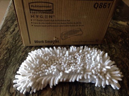 RUBBERMAID HYGEN Q861 MICROFIBER DAMP MOP COVER FOR FLEXI FRAME WHITE NEW