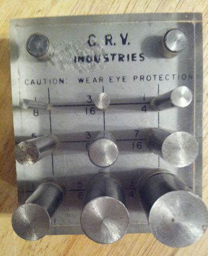 C.r.v. - e-z punch pak machinist 9 shim punch set 1/8-3/4  usa crv set for sale