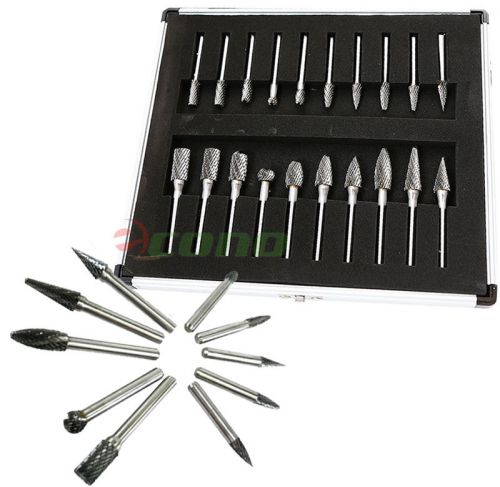 Pro NEIKO 20 PC DOUBLE CUT CARBIDE ROTARY TOOL FILE BIT BURR SET CUTTING