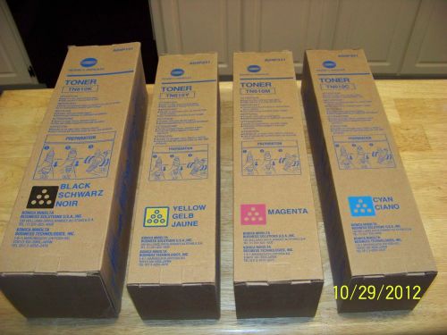 Konica Minolta TN610C TN610M TN610Y Toners  - Genuine OEM - Sealed