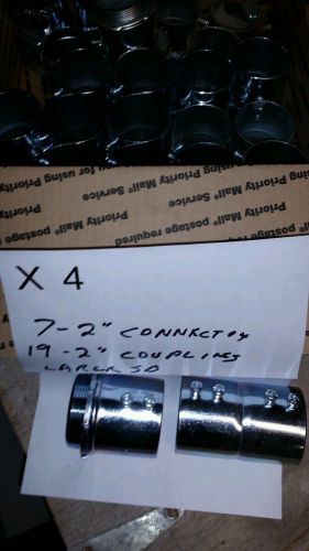 ELECTRICAL 2&#034; E.M.T. steel  19couplings and 7 connectors  LOT OF 26