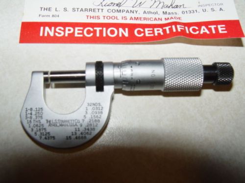 Starrett micrometer no. 232rl  0-1&#039;&#039;, with ratcheting and lock for sale