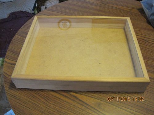 Large Wooden Hinged Glass Top Vintage Collectible Flea Market Display Case Box