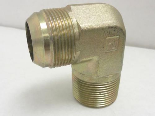 142161 New-No Box, Parker 20 CTX Hydraulic 90Deg Elbow, 1-1/4&#034; NPT to 1-1/4&#034; JIC