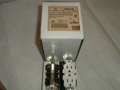 LEVITON  #5262-W DUPLEX RECEPTACLE (10 PCS)