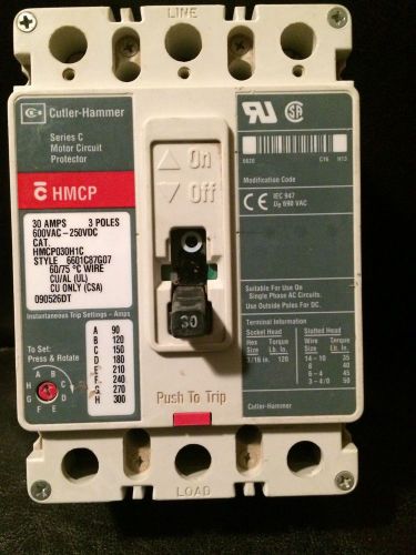 Hmcp030h1c cutler-hammer 30 amp motor circuit protector for sale