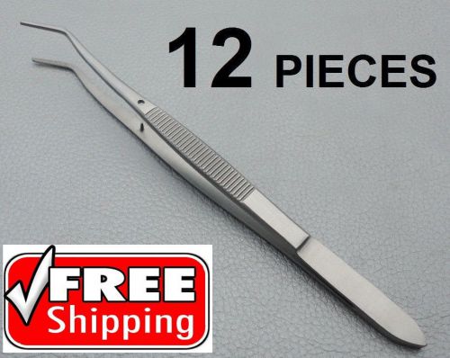 Merriam Dental Tweezers Serrated Cotton Tweezer Dental Instruments 12 Pieces