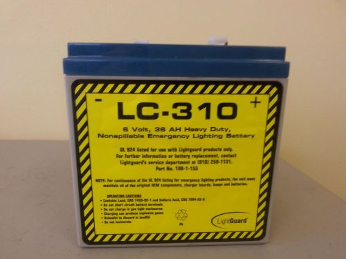 LightGuard LC-310 6 V 36 AH Heavy Duty, NonSpillable Emergency Light Battery