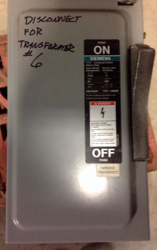 Siemens ITE series A switch. 60amp/600V 3PH