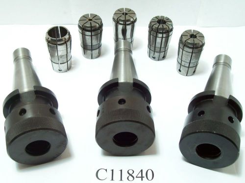 8pc set quick change 40 tg100 nmtb40 collet chuck w/ 5 collets nmtb lot c11840 for sale