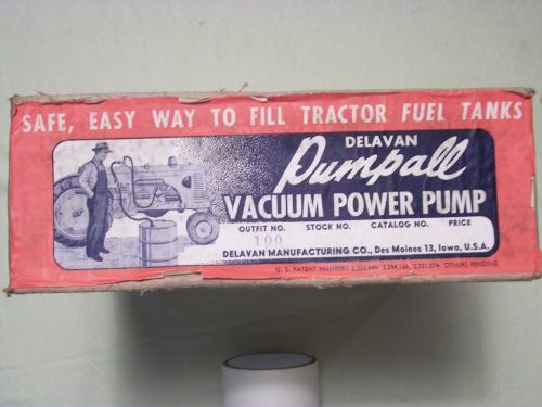 Vintage delavan pumpall vacuum power pump fill tractor fuel tanks nib sealed for sale