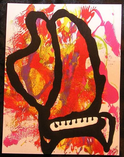 FUN Abstract Grand Piano Painting ORIGINAL SIGNED Bar Music Cafe Art