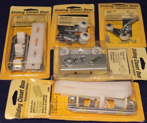 NIP - LOT OF SLIDING CLOSET DOOR HARDWARE - 6 PACKS OF NEW ITEMS **SHIPS FREE**