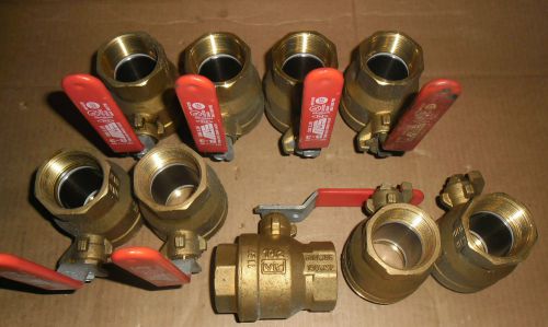 Lot of 9 MAS B-3 1 1/2&#034; Female NPT Brass Ball Ball Valves