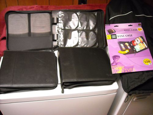 (3) USED BLACK KOSKIN CASE LOGIC 128 +16 FASTFILE CAPACITY CD/DVD STORAGE BINDER