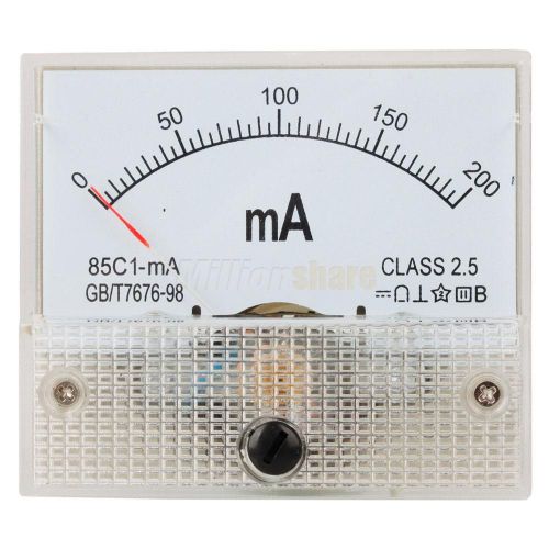 DC 0-200mA Pointer Meter Ammeter Type Ampere Panel Meter Current Amp Ammeter