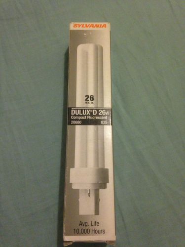 Sylvania 20680 dulux cf26dd/835 26w compact double flourescent bulb g24d-3 3500k for sale