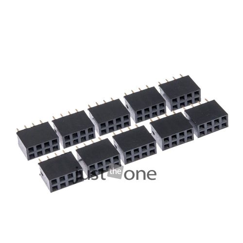 10PCS 2x4 Pin 8P 2.54mm Double Row Female Straight Header Pitch Socket Pin Strip