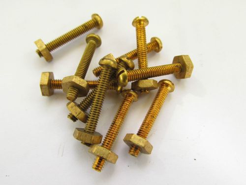 10 X 2.7 X 18.5mm. Slotted Round Head,Solid Brass Screws.