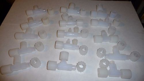 Entegris PFA  3/4&#034; TEE&#039;S 15 piece lot PFA Fitting 3/4&#034; Close-Flared Tee&#039;s