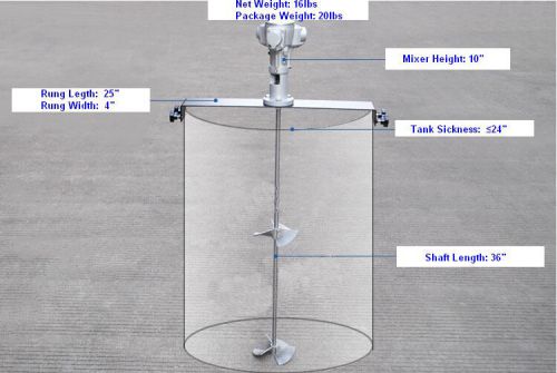 50gallon  Pneumatic Rung Tank Barrel Mixer for Chemical Tank