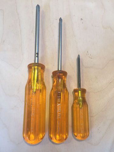 3 PCS Xcelite PHILIPS Screwdrivers USA (X102 Phillips-2, X-101 Philips-1, X-100)