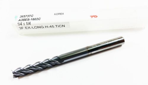 1/4&#034; yg alu-power carbide ticn 3 flute for aluminum extra long end mill (n 705) for sale