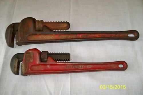 Ridgid 18 &#034; heavy duty pipe wrench &amp; proto heavy duty wrench 14&#034; for sale
