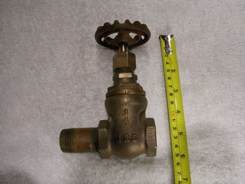 Vintage Bronze 3/4&#034; GATE VALVE   OIC  125