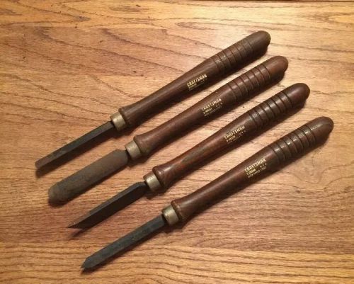 Vintage Craftsman Professional Wood Handled Lathe Chisels