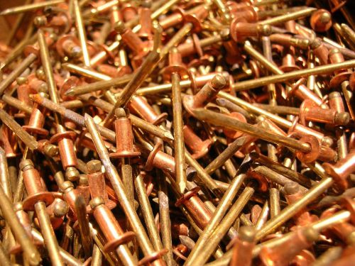 100 #42 1/8 x 3/16&#034; grip COPPER POP RIVETS +/- TARNISH XLNT 4 AVIATION HOT ROD!