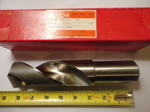 NACHI 1-3/4&#034; HSS SCREW MACHINE DRILL 1-1/2&#034; STRAIGHT SHANK