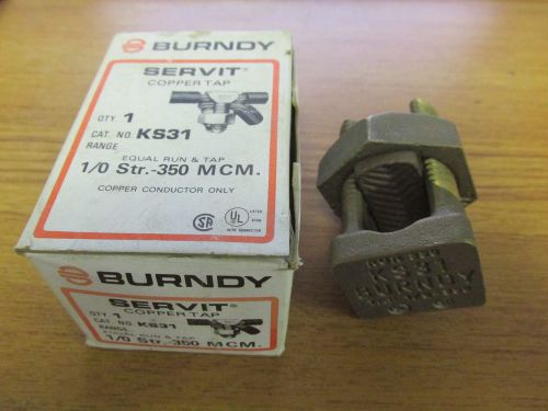 *NEW* BURNDY SERVIT SPLIT BOLT CONNECTOR KS31 .... WD-51A