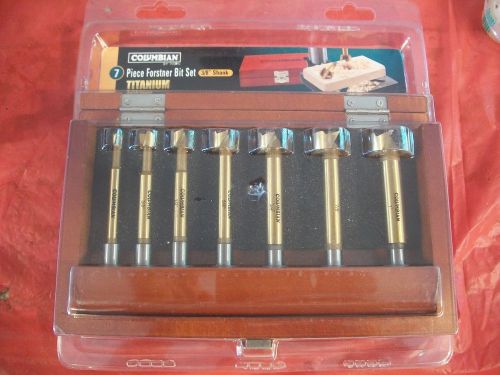 NEW 7 PIECE COLUMBIAN FORSTNER BIT SET 1/4&#034; - 1&#034; SET#1