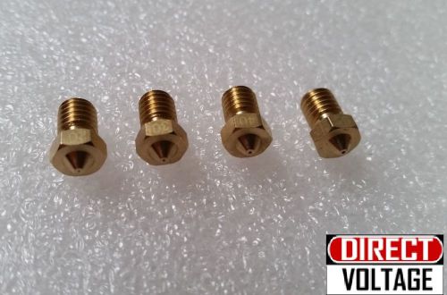 4pcs Nozzle for 1.75mm filament J-Head 3D printer, Size: 0.2, 0.3, 0.4, 0.5mm