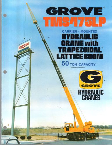 1974 GROVE TMS 475LP 50 TON CRANE BOOM CONSTRUCTION EQUIPMENT BROCHURE