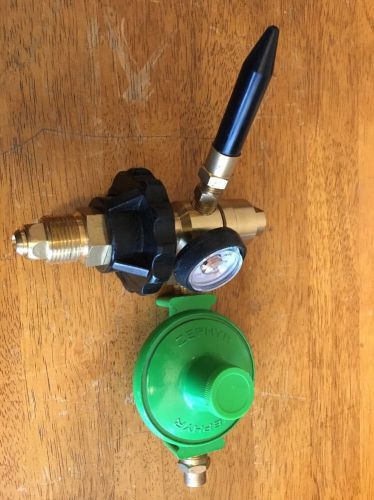 Zephyr brdual-v dual foil &amp; latex balloon inflator helium regulator &amp; gauge for sale