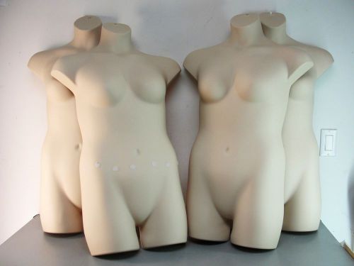 LOT 4 FEMALE HANGING MANNEQUIN FULL TORSO WOMEN FRONT HALF DRESS FORM DISPLAY FL