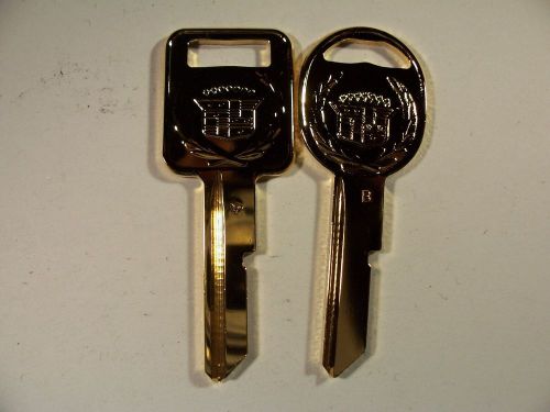 1 SET  GOLD CADILLAC CREST A AND B 1981  KEY BLANKS UNCUT  LOCKSMITH